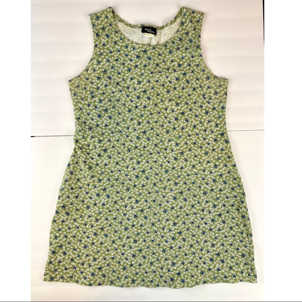 David Wayne Green Floral Dress, Size XL